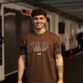 Sankt Pauli Athletik Oversized Shirt Braun / Weiß, Vorderansicht